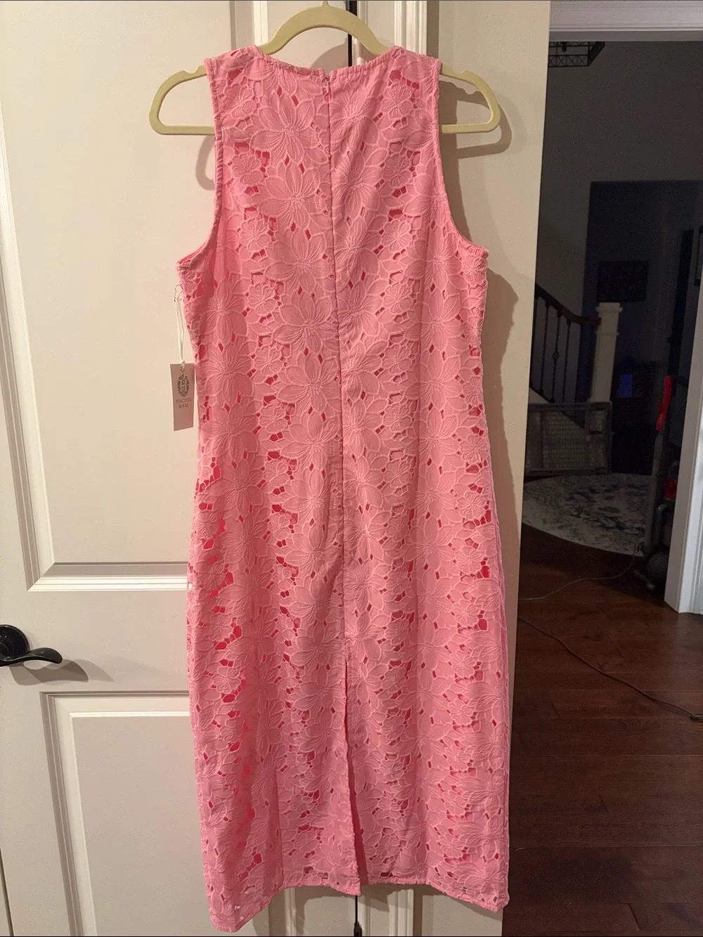 Hyacinth House from Tuckernuck Bubblegum Pink Floral Lace Shift Dress